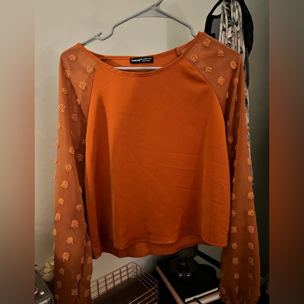 Silk like (not actual Silk) cropped blouse